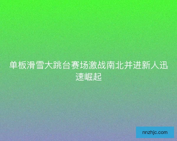 单板滑雪大跳台赛场激战南北并进新人迅速崛起